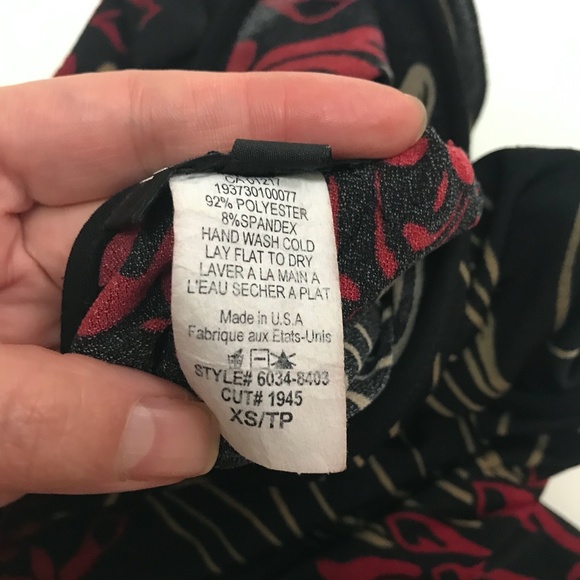 LE CHATEAU BLACK FLORAL DRESS XS - Picture 11 of 14